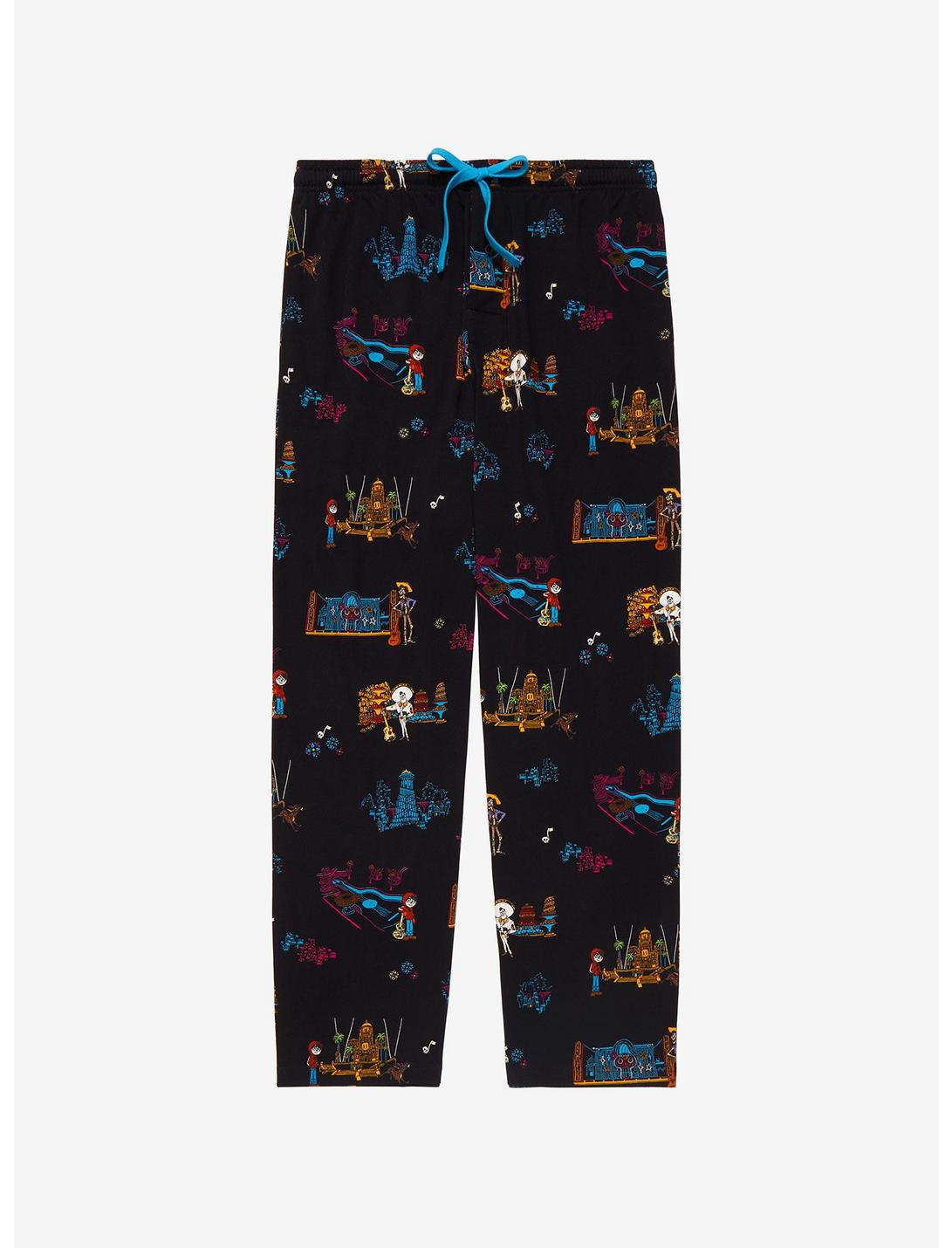Disney Pixar Coco Land of the Dead Scenic Lounge Pants - BoxLunch Exclusive , BLACK, hi-res