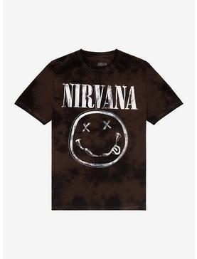 Plus Size Nirvana Grey Tie-Dye Smile Logo T-Shirt, , hi-res