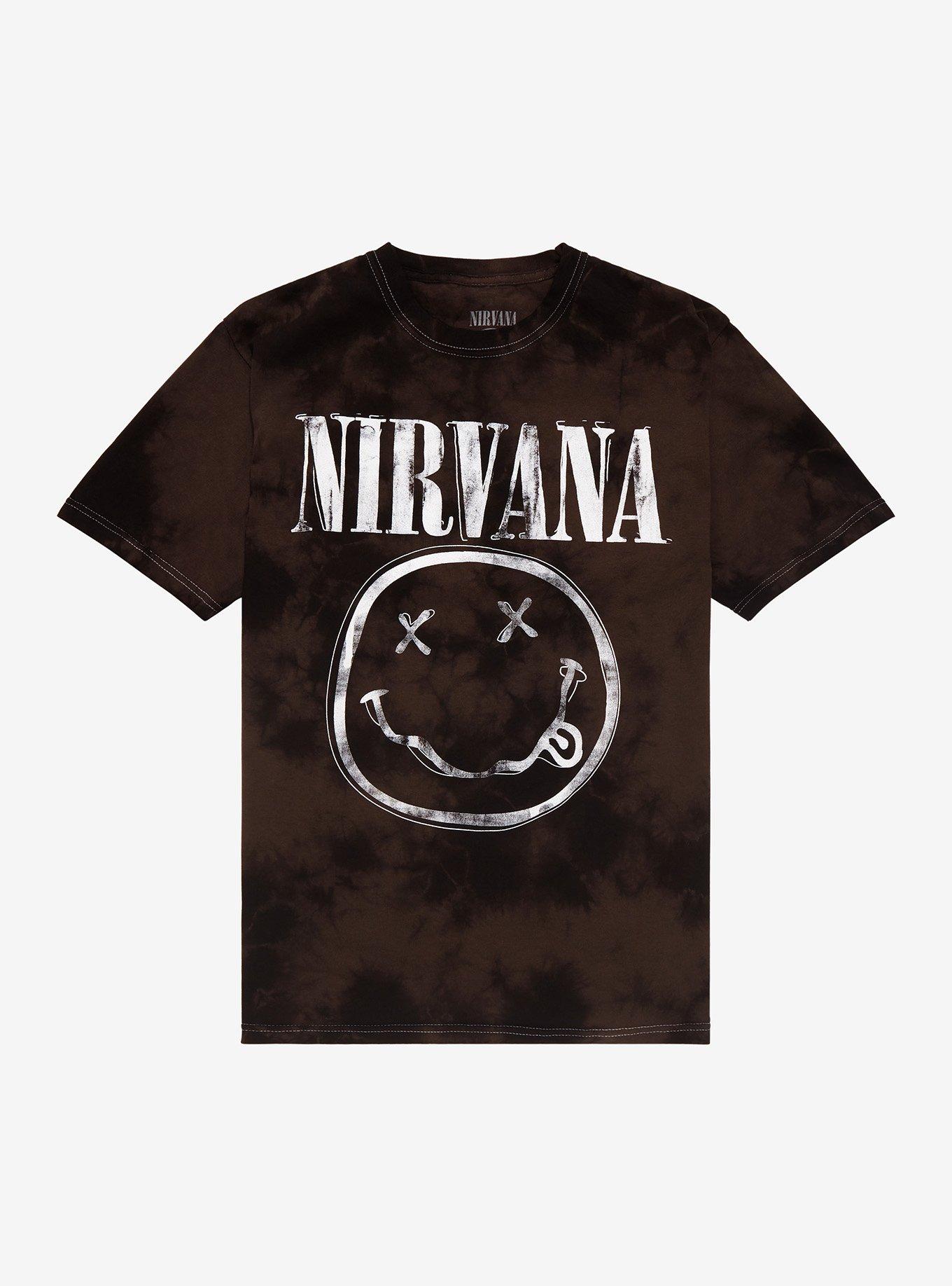 Nirvana Grey Tie-Dye Smile Logo T-Shirt, MULTI, hi-res