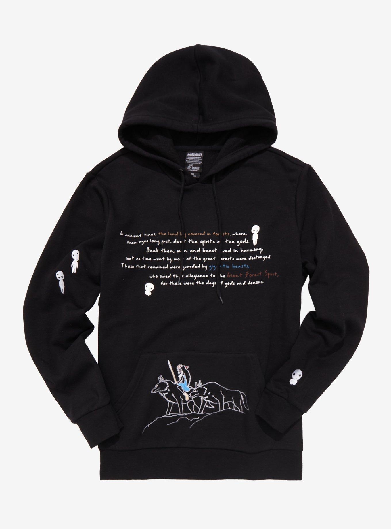 Our Universe Studio Ghibli Princess Mononoke Embroidered Hoodie, DEEP BLACK, hi-res