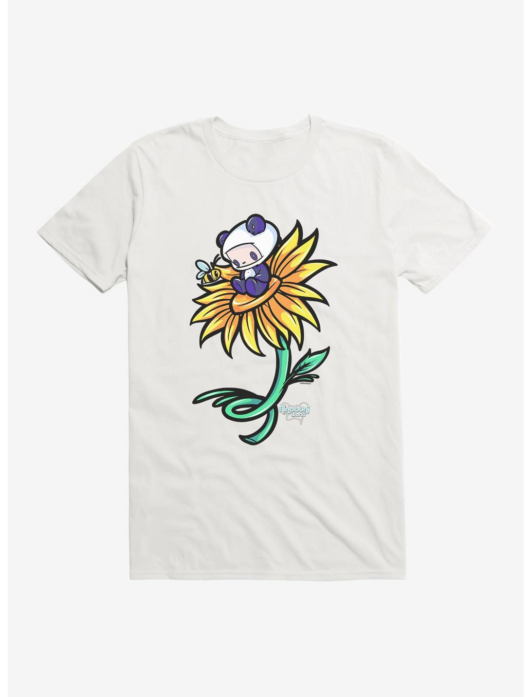 HT Creators: Ninobuni Sunflower Panda T-Shirt, WHITE, hi-res