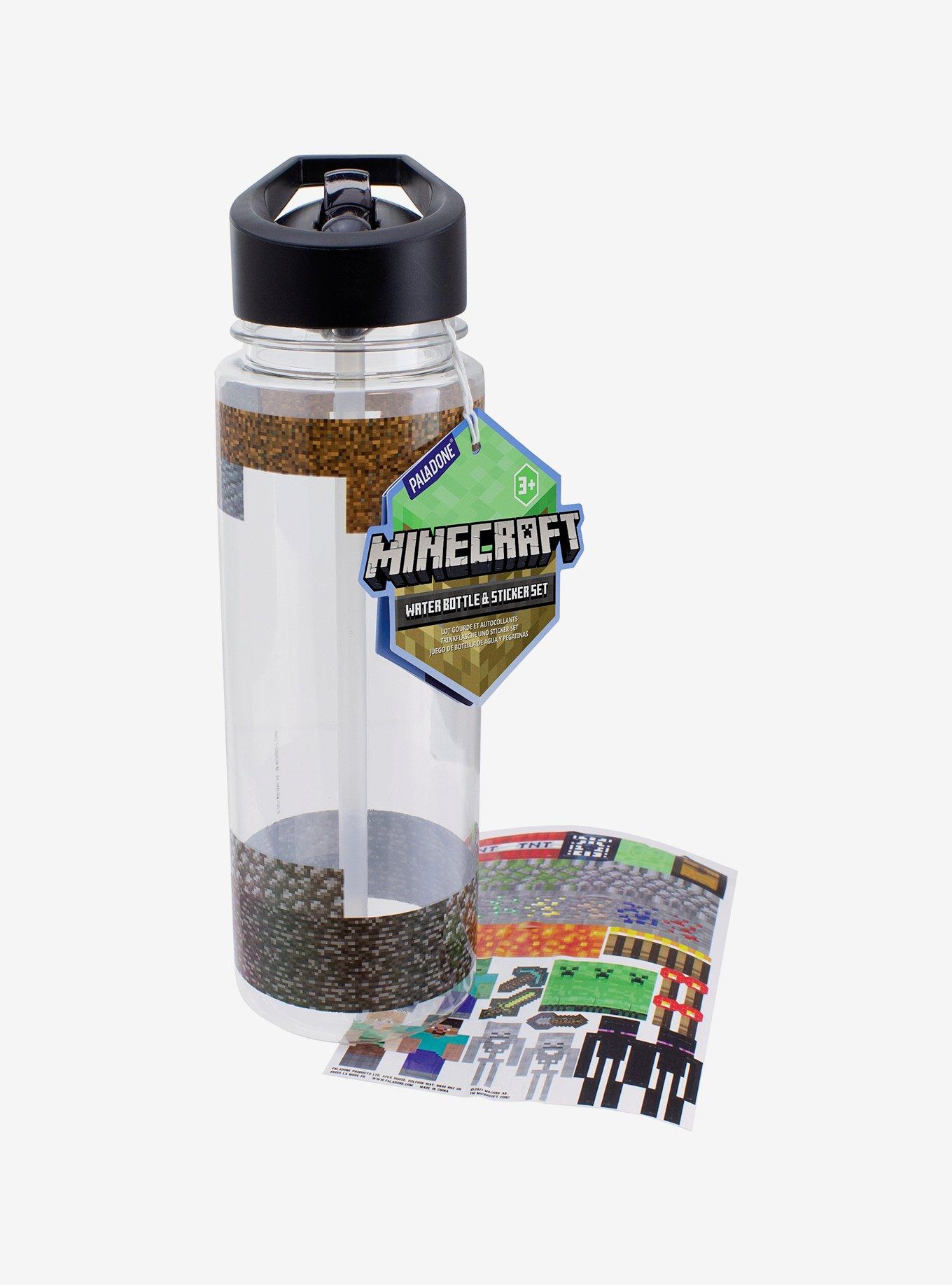 Minecraft Water Bottle & Sticker Set, , hi-res