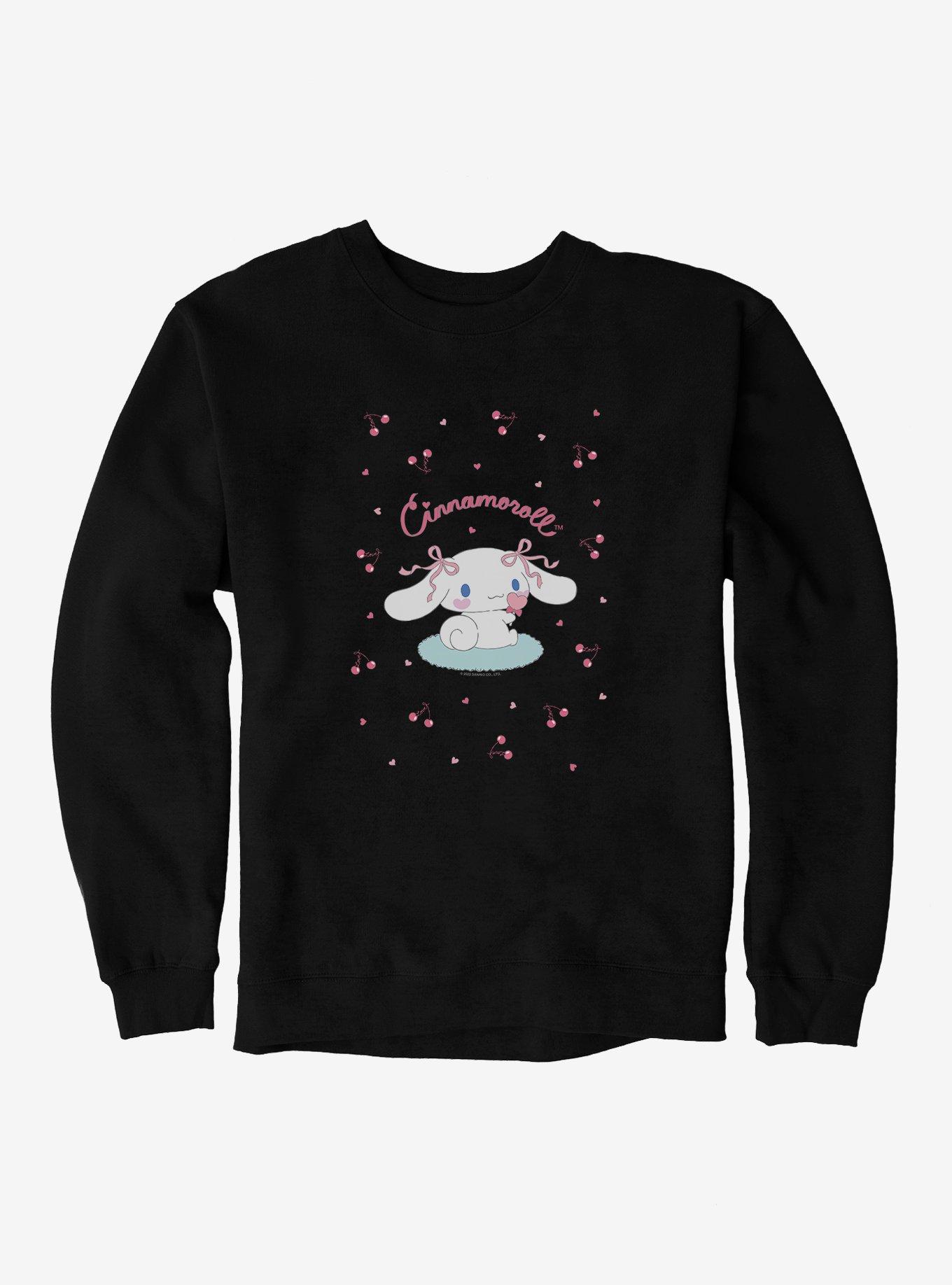 Cinnamoroll Cherry Love Sweatshirt, BLACK, hi-res