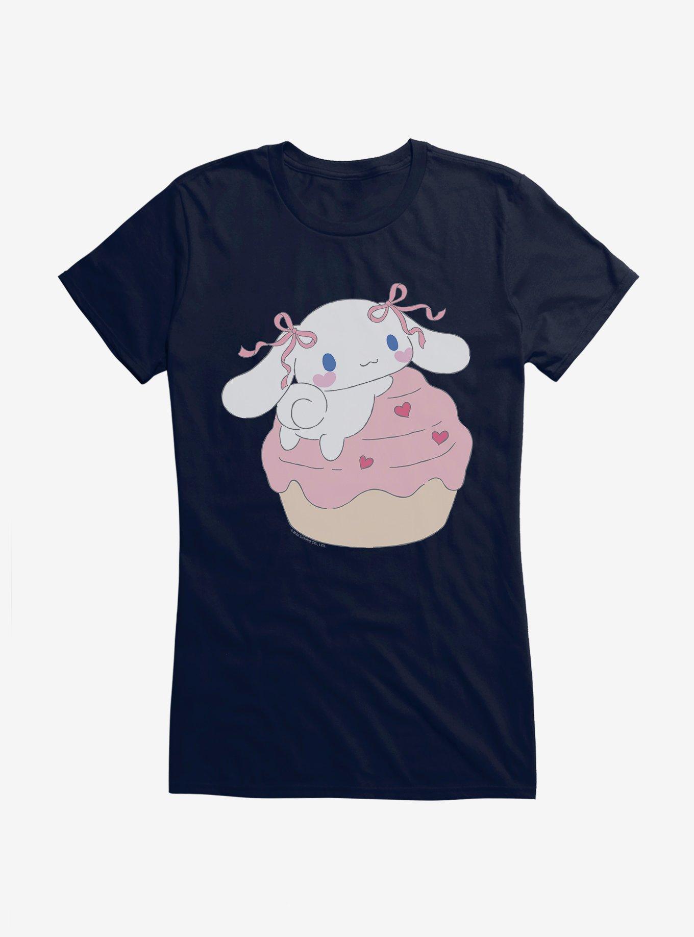 Cinnamoroll Heart Cupcake Girls T-Shirt, NAVY, hi-res