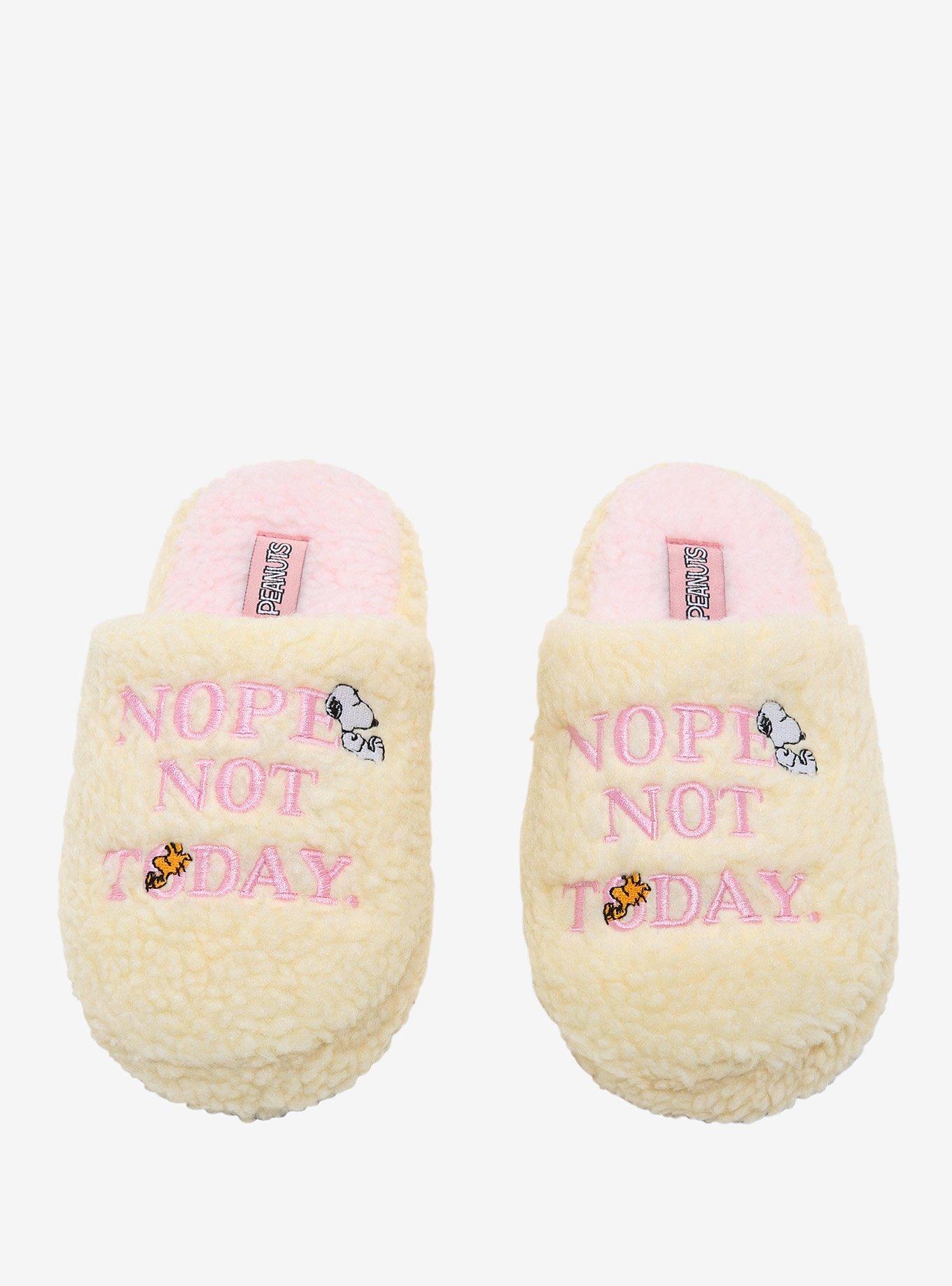 Peanuts Nope, Not Today Plush Slippers, MULTI, hi-res