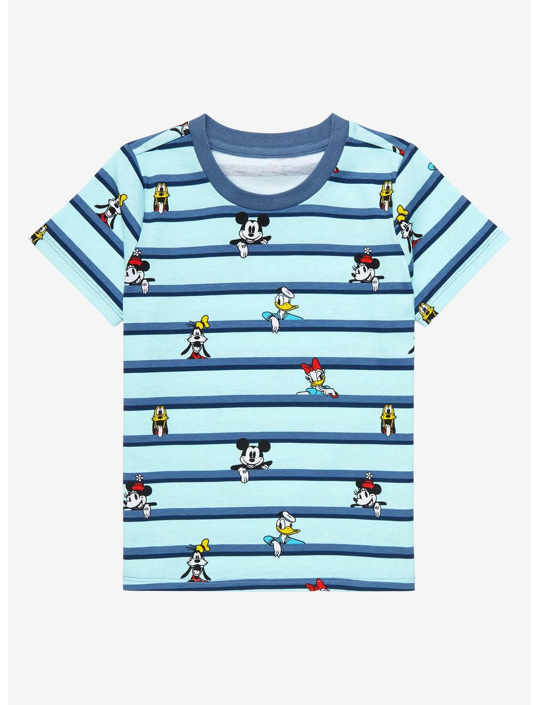 Disney Mickey Mouse & Friends Striped Toddler T-Shirt - BoxLunch Exclusive, BLUE STRIPE, hi-res