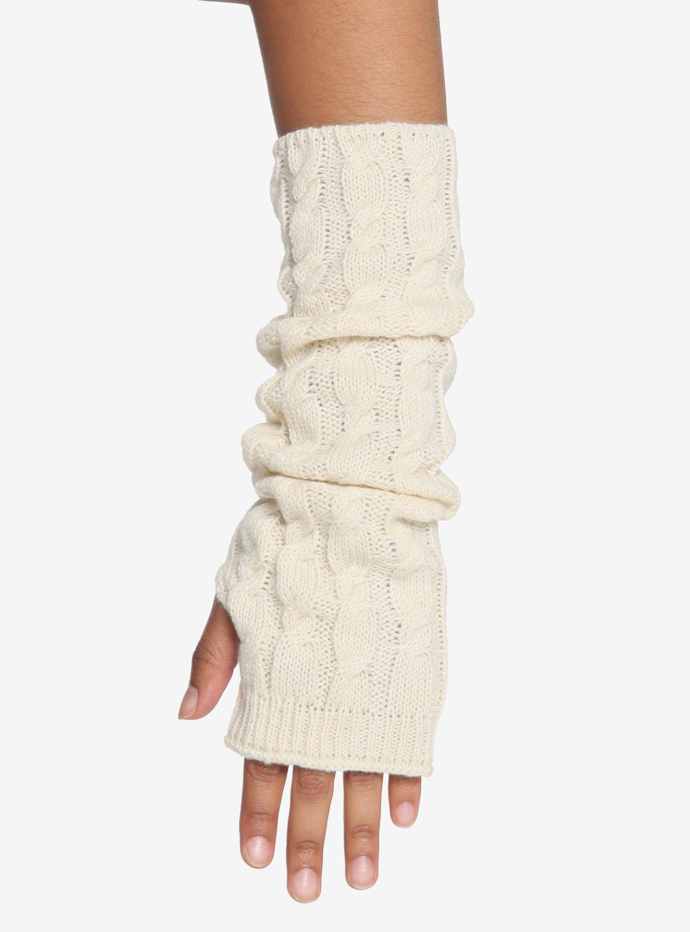 Cream Cable Knit Arm Warmers Hot Topic