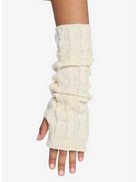 Cream Cable Knit Arm Warmers, , hi-res