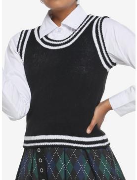 Black & White Twofer Girls Sweater Vest & Long-Sleeve Button-Up, , hi-res