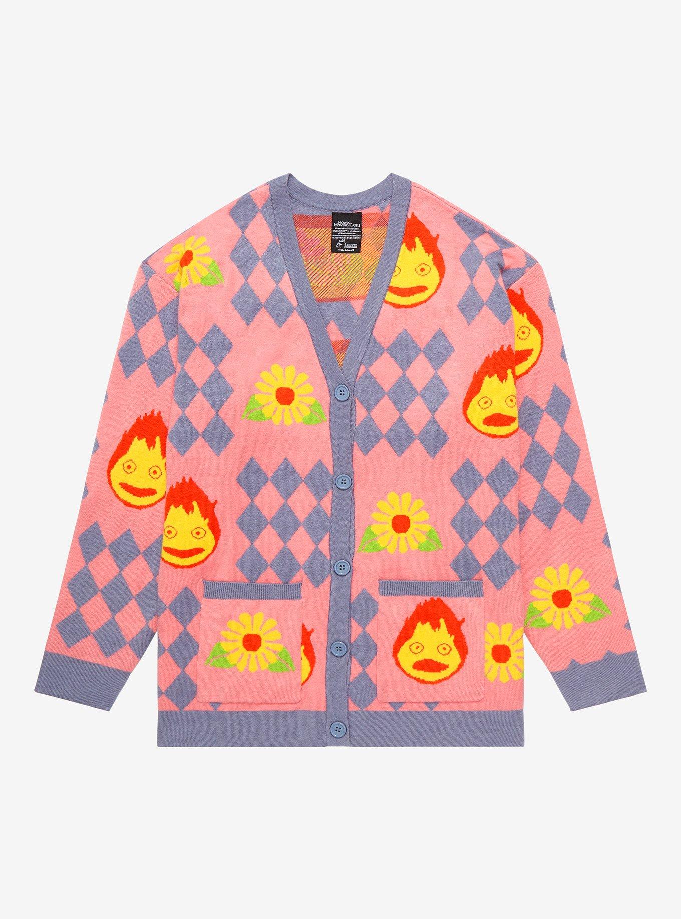 Studio Ghibli Howl's Moving Castle Howl's Diamonds & Calcifer Cardigan - BoxLunch Exclusive, MULTI, hi-res