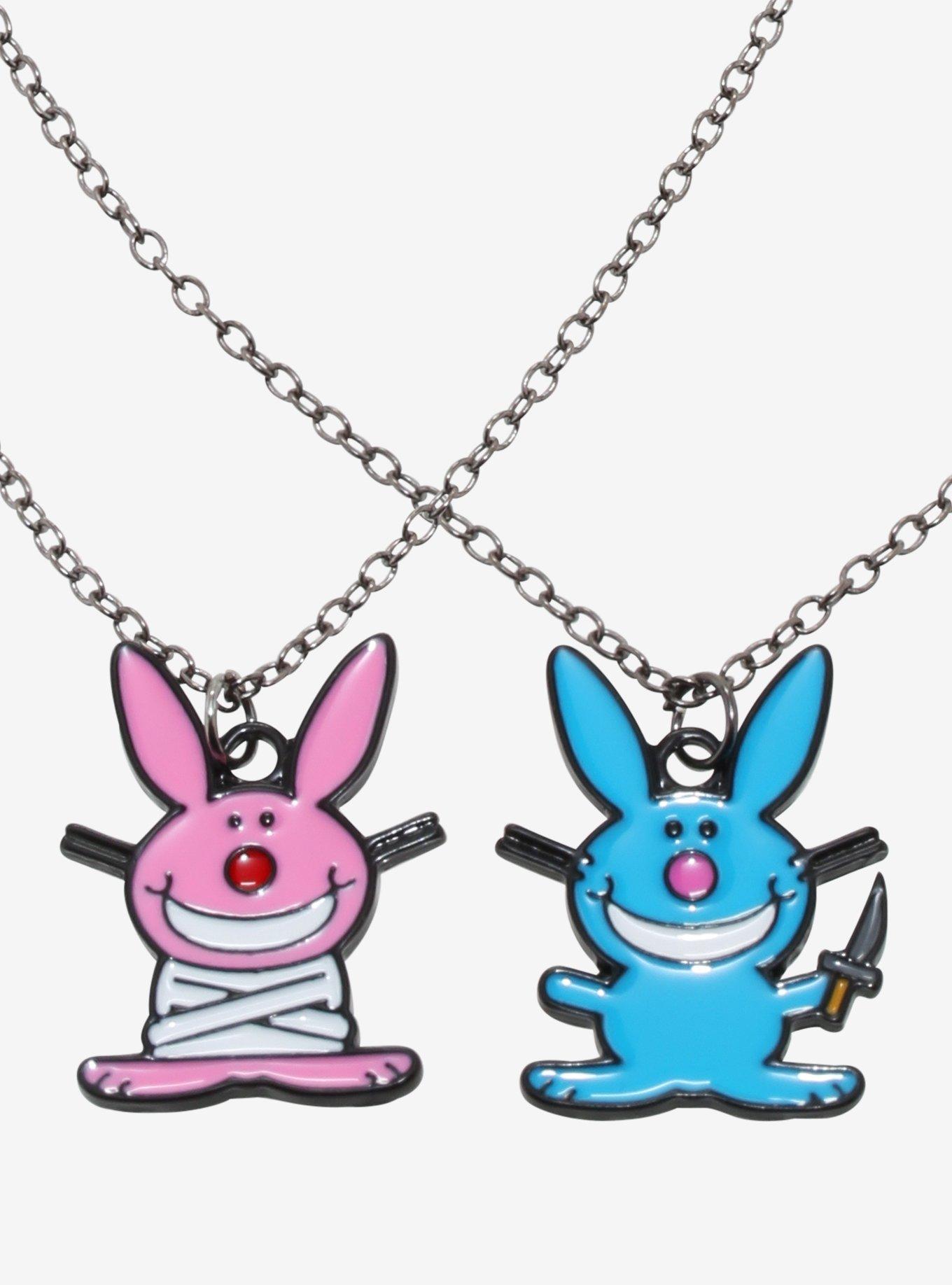 It's Happy Bunny Bandage Weapon Best Friend Necklace Set, , hi-res