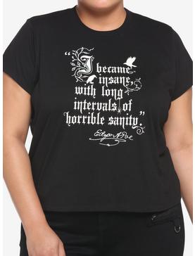 Edgar Allan Poe Quote Boxy Girls Crop T-Shirt Plus Size, , hi-res