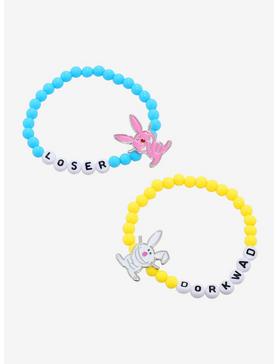 It's Happy Bunny Dork Loser Best Friend Bracelet Set, , hi-res