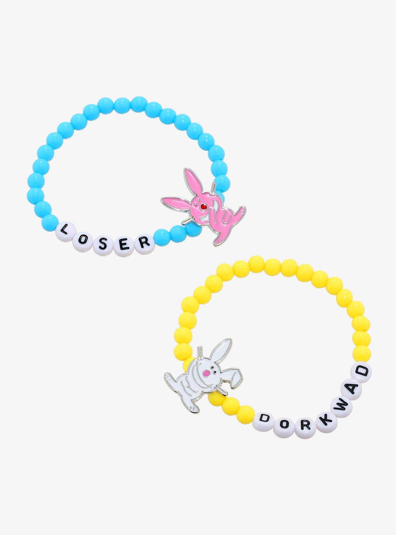 It's Happy Bunny Dork Loser Best Friend Bracelet Set, , hi-res