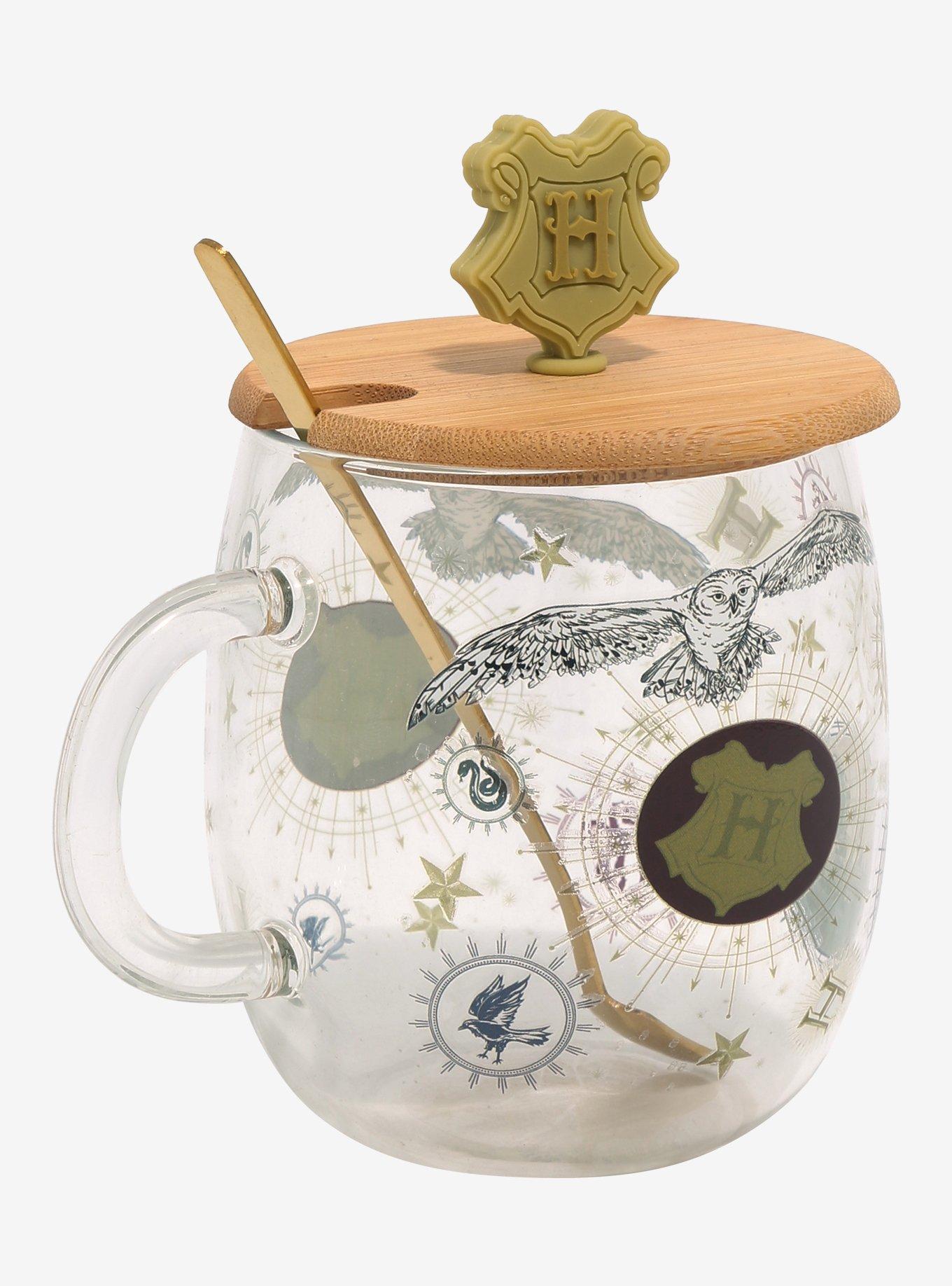 Harry Potter Hogwarts Glass Mug With Lid & Stirring Spoon, , hi-res