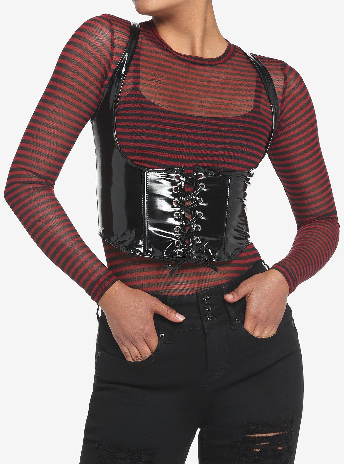 Faux Leather Under Bust Corset Girls Top