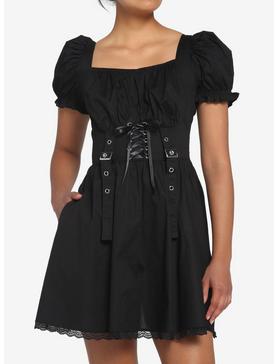Black Corset Grommet Dress, , hi-res