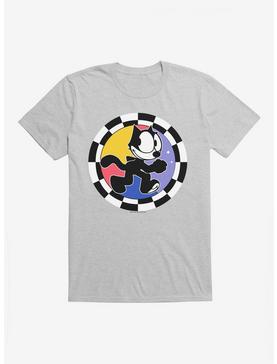Felix The Cat Circular Checkers T-Shirt, HEATHER GREY, hi-res