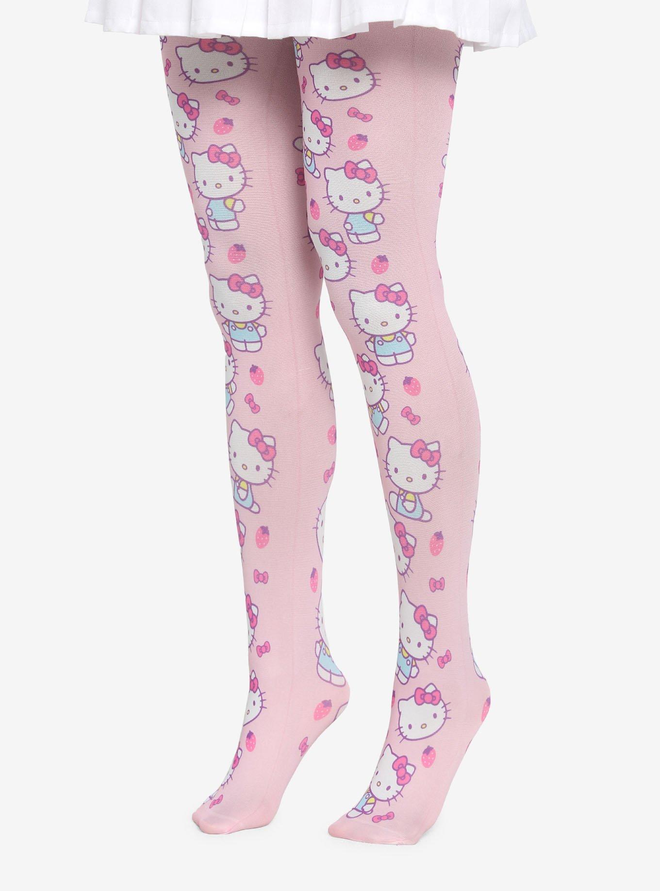 New Hello Kitty White Fishnet Tights Women Girls