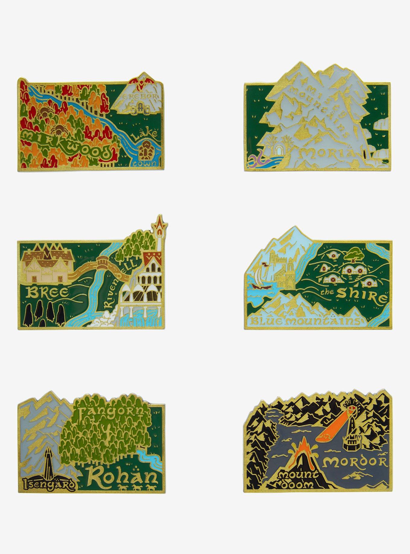 The Lord of the Rings Middle Earth Map Blind Box Enamel Pin - BoxLunch Exclusive, , hi-res