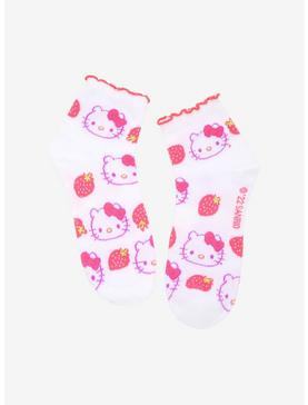 Hello Kitty Strawberry Lettuce Trim Ankle Socks, , hi-res