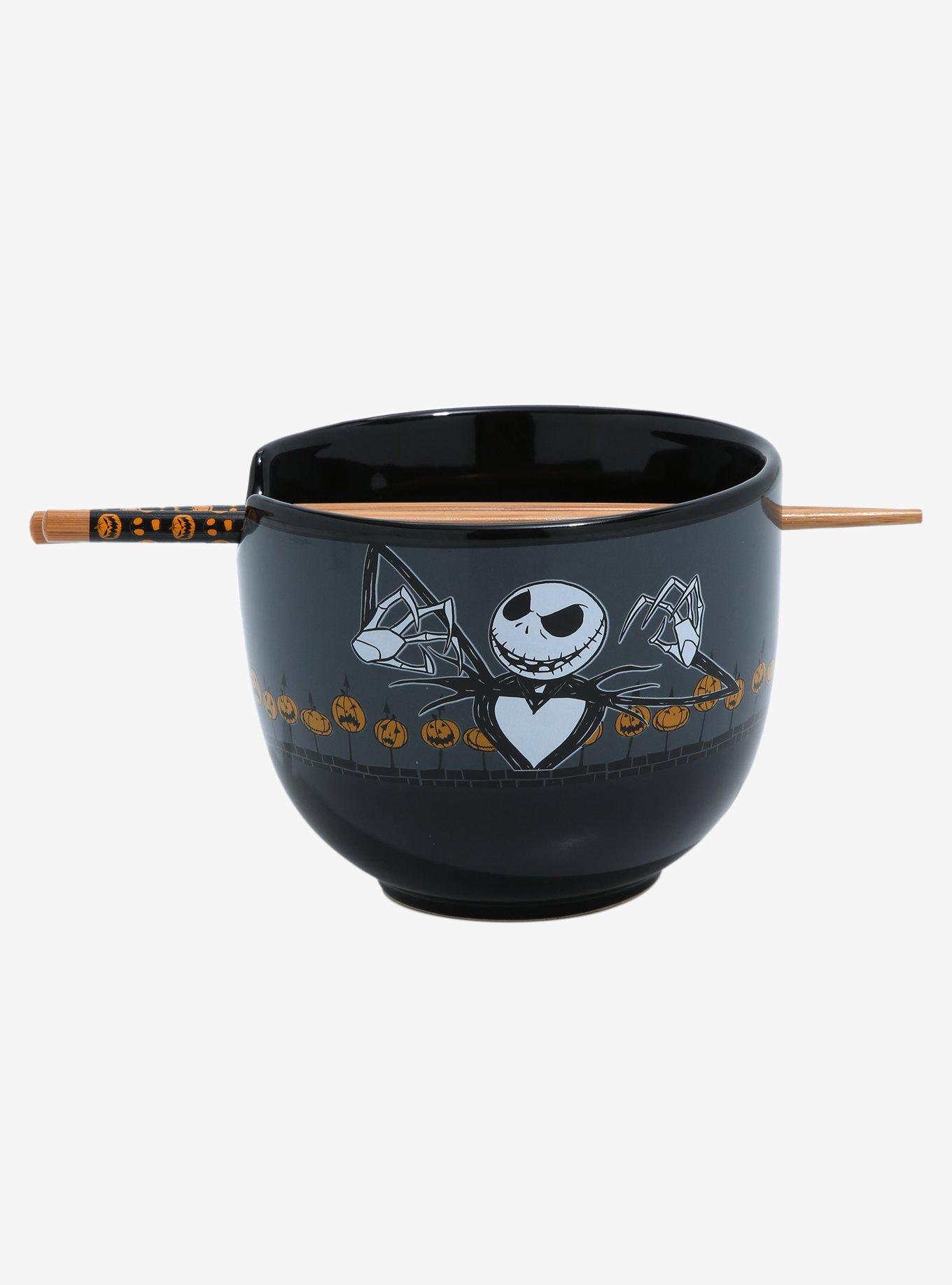 The Nightmare Before Christmas Pumpkin Fence Ramen Bowl With Chopsticks, , hi-res