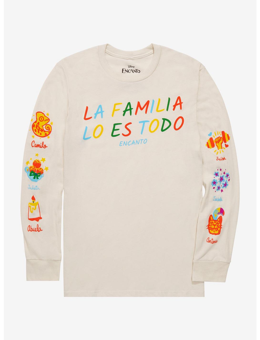 Disney Encanto La Familia Lo Es Todo Long Sleeve T-Shirt - BoxLunch Exclusive , OFF WHITE, hi-res