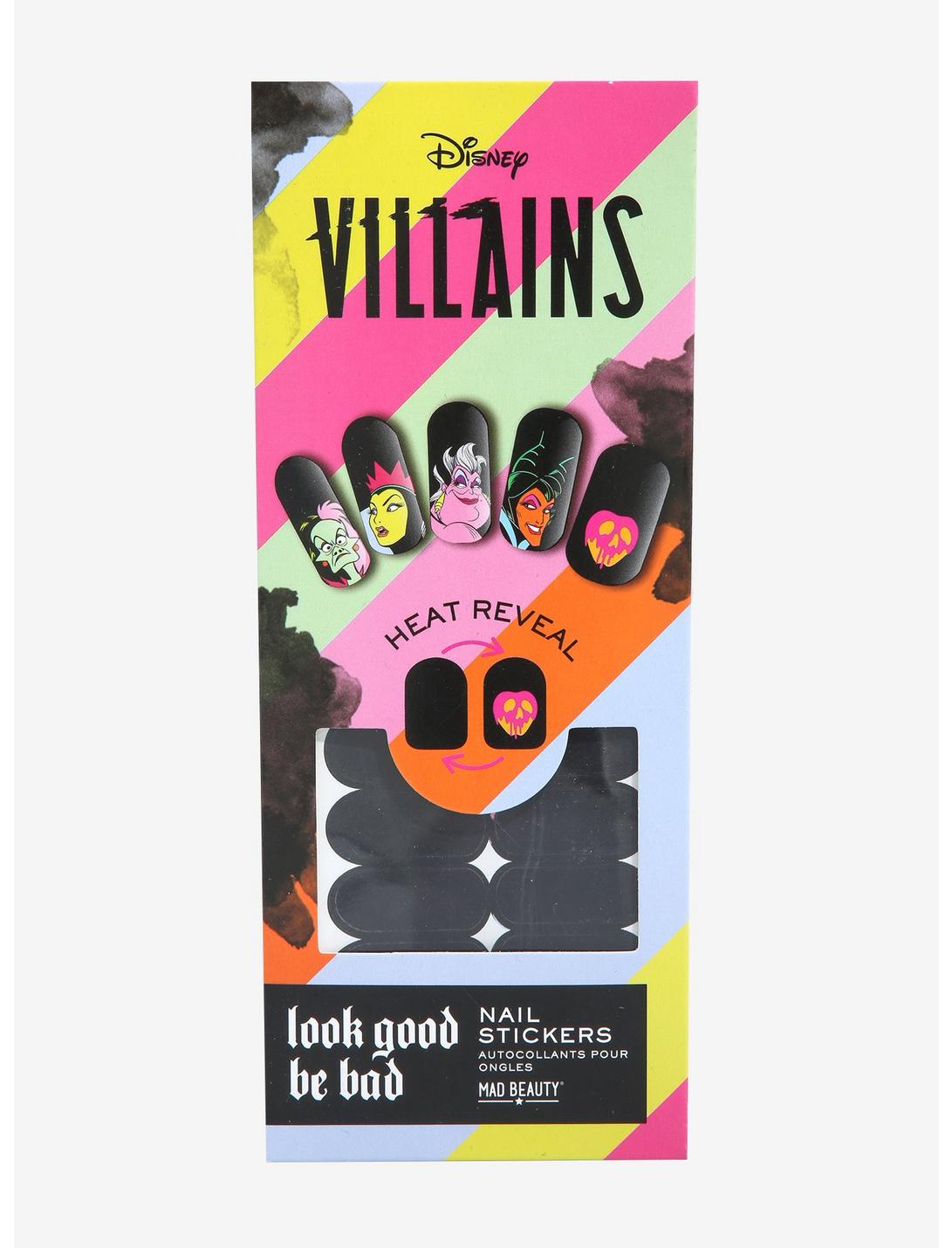Disney Villains Pop Art Heat Reveal Nail Stickers, , hi-res