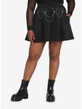 Black Multi O-Ring Chain Skirt Plus Size, BLACK, hi-res