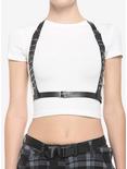 Faux Leather D-Ring Buckle Harness, BLACK, hi-res