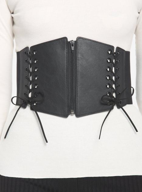 トップス meltthelady lace up layered corset black Black Corset Lace-Up Top | Minga London