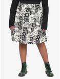 Poet Patchwork Midi Skirt Plus Size, BLACK, hi-res
