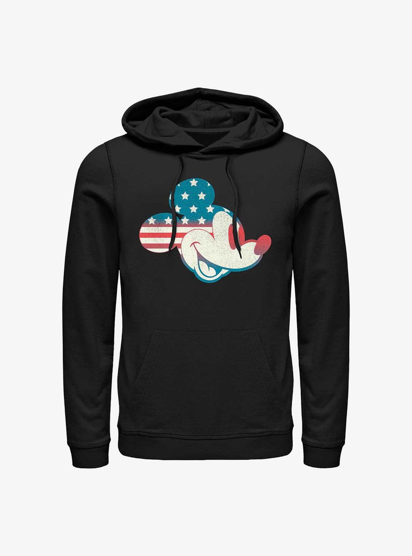 Disney Mickey Mouse American Flag Fill Hoodie, BLACK, hi-res