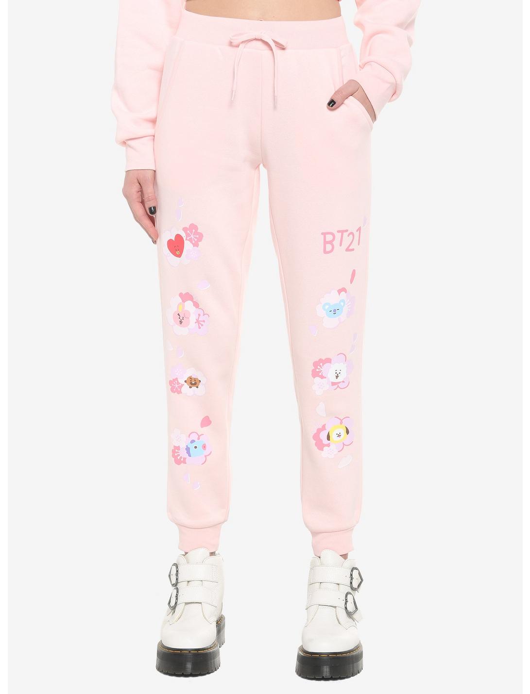 BT21 Cherry Blossom Girls Sweatpants, PINK, hi-res