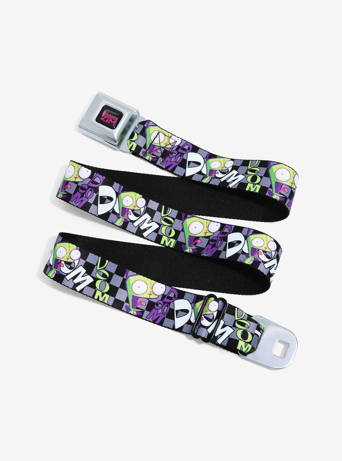 Buckle-Down Invader Zim Checkered Seat Belt Belt, , hi-res