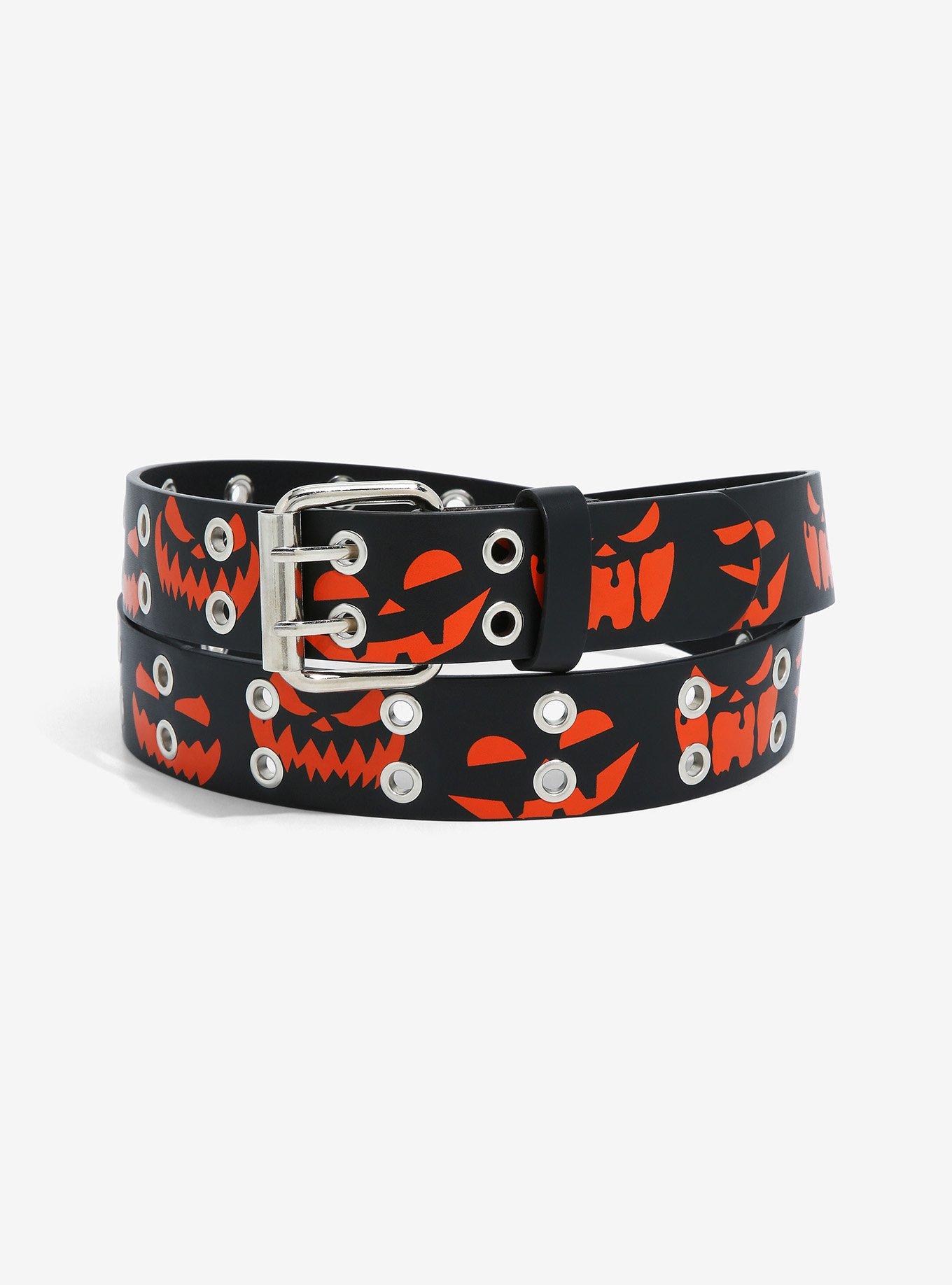 Black & Orange Pumpkin Belt, ORANGE, hi-res