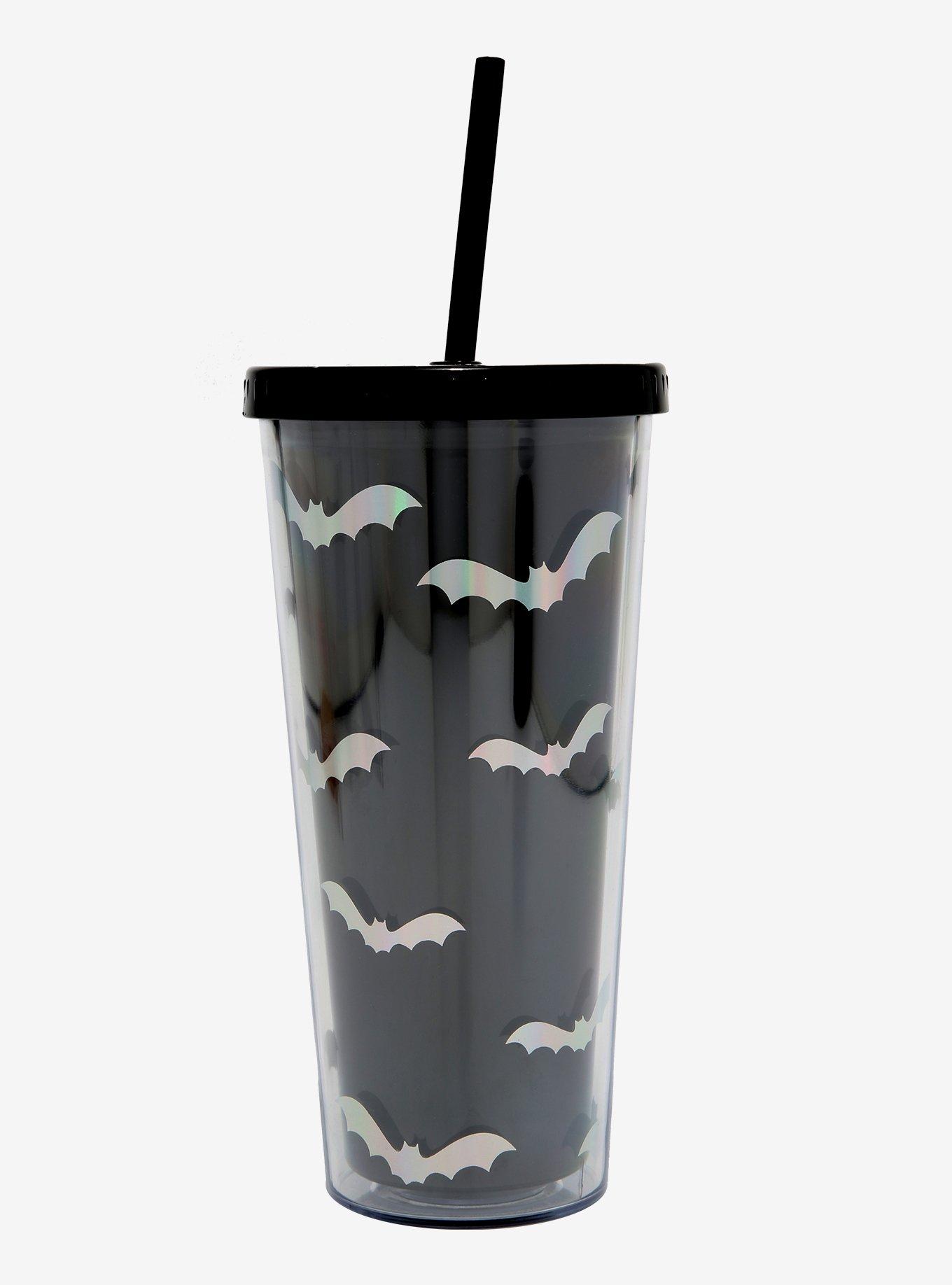 Black & Foil Bat Acrylic Travel Cup, , hi-res