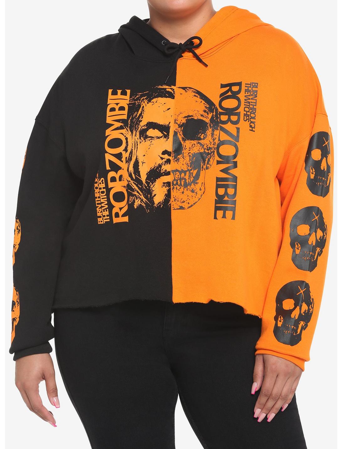 Rob Zombie Burn Through The Witches Split Crop Girls Hoodie Plus Size, MULTI, hi-res