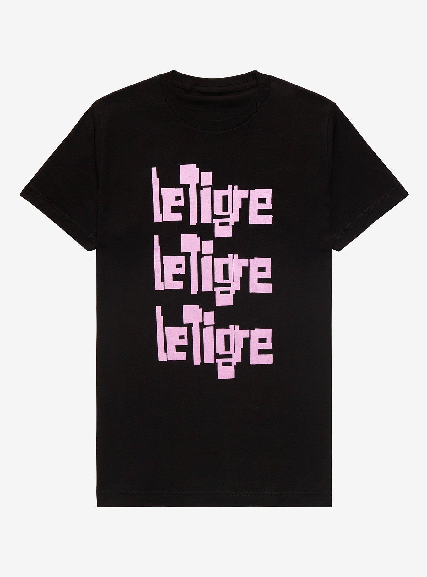 Le Tigre Pink Logo Boyfriend Fit Girls T-Shirt, BLACK, hi-res