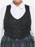 Black Double-Breasted Girls Vest Plus Size, BLACK, hi-res