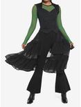 Chiffon Tiered Double-Breasted Hi-Low Girls Vest, BLACK, hi-res