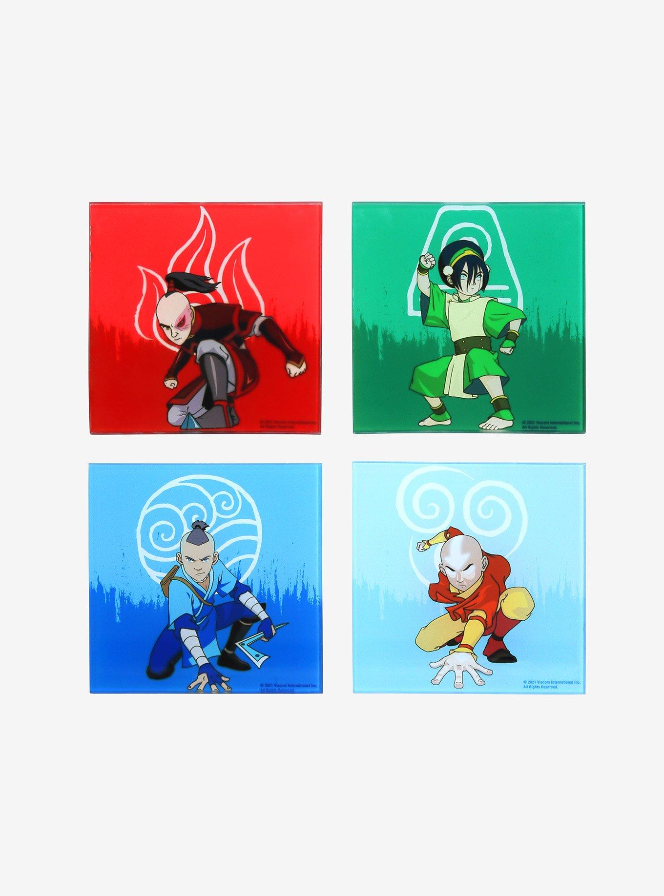 Avatar: The Last Airbender Character Glass Coaster Set, , hi-res