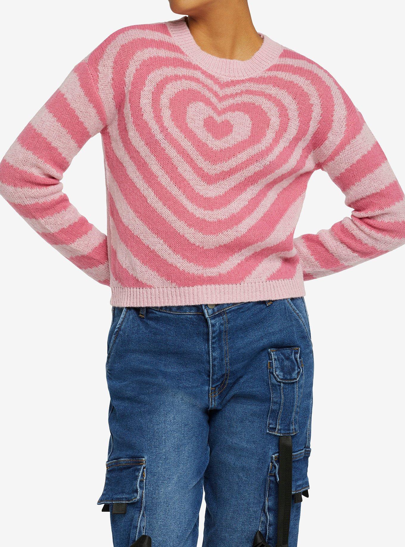 Pink sweater 2025 with hearts