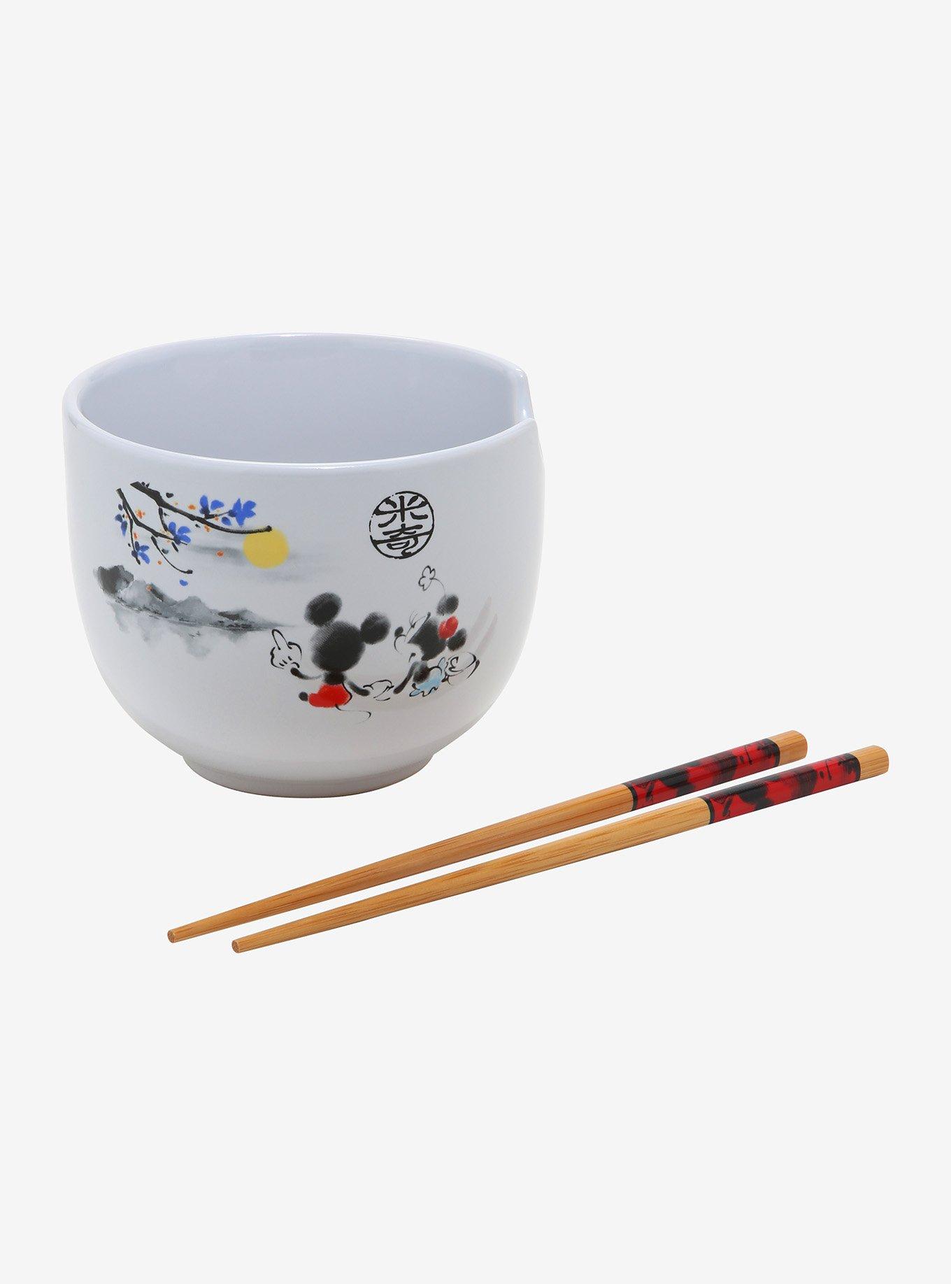 Disney Mickey Mouse & Minnie Mouse Sunset Ramen Bowl & Chopsticks, , hi-res