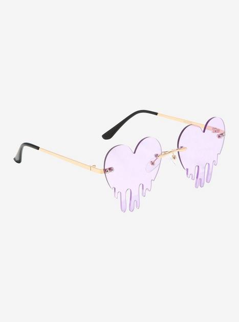 Purple Heart Drip Sunglasses | Hot Topic