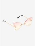 Plus Size Pink Ombre Rhinestone Butterfly Sunglasses, , hi-res