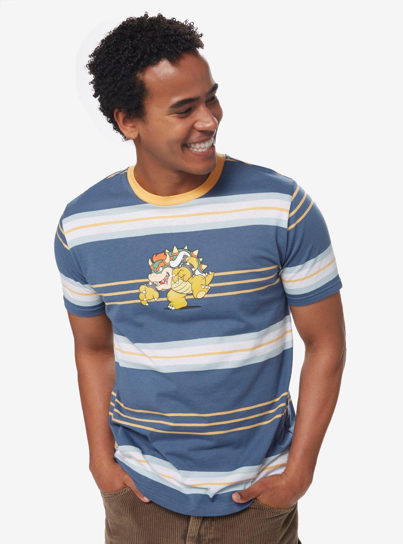 Nintendo Super Mario Bros. Bowser Striped T-Shirt - BoxLunch Exclusive, MULTI STRIPE, hi-res