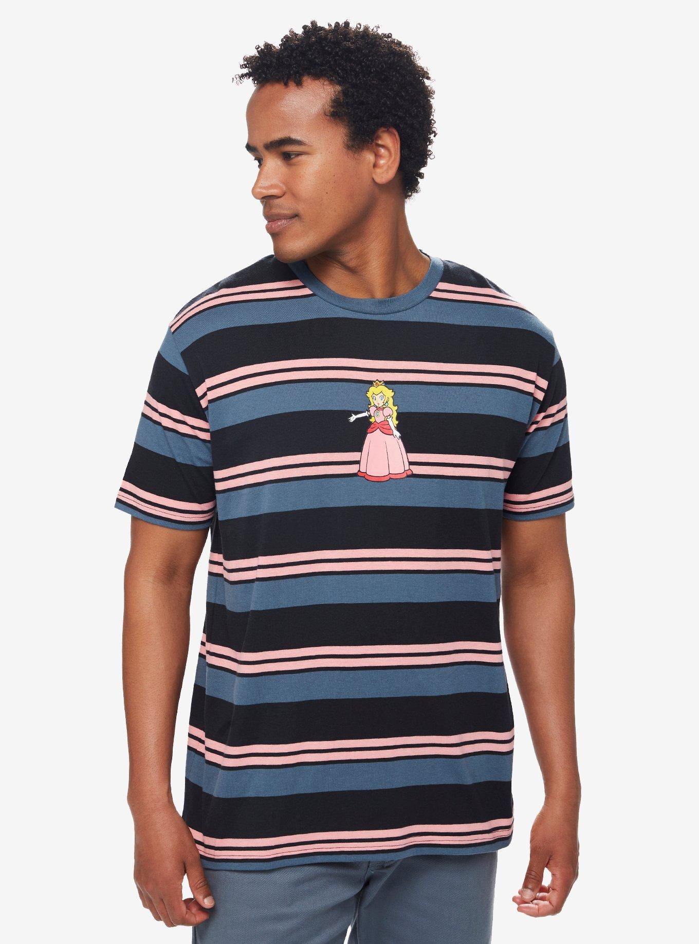 Nintendo Super Mario Bros. Princess Peach Striped T-Shirt - BoxLunch Exclusive, MULTI STRIPE, hi-res