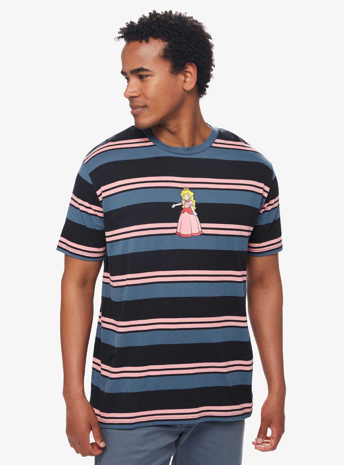Nintendo Super Mario Bros. Princess Peach Striped T-Shirt - BoxLunch Exclusive, , hi-res