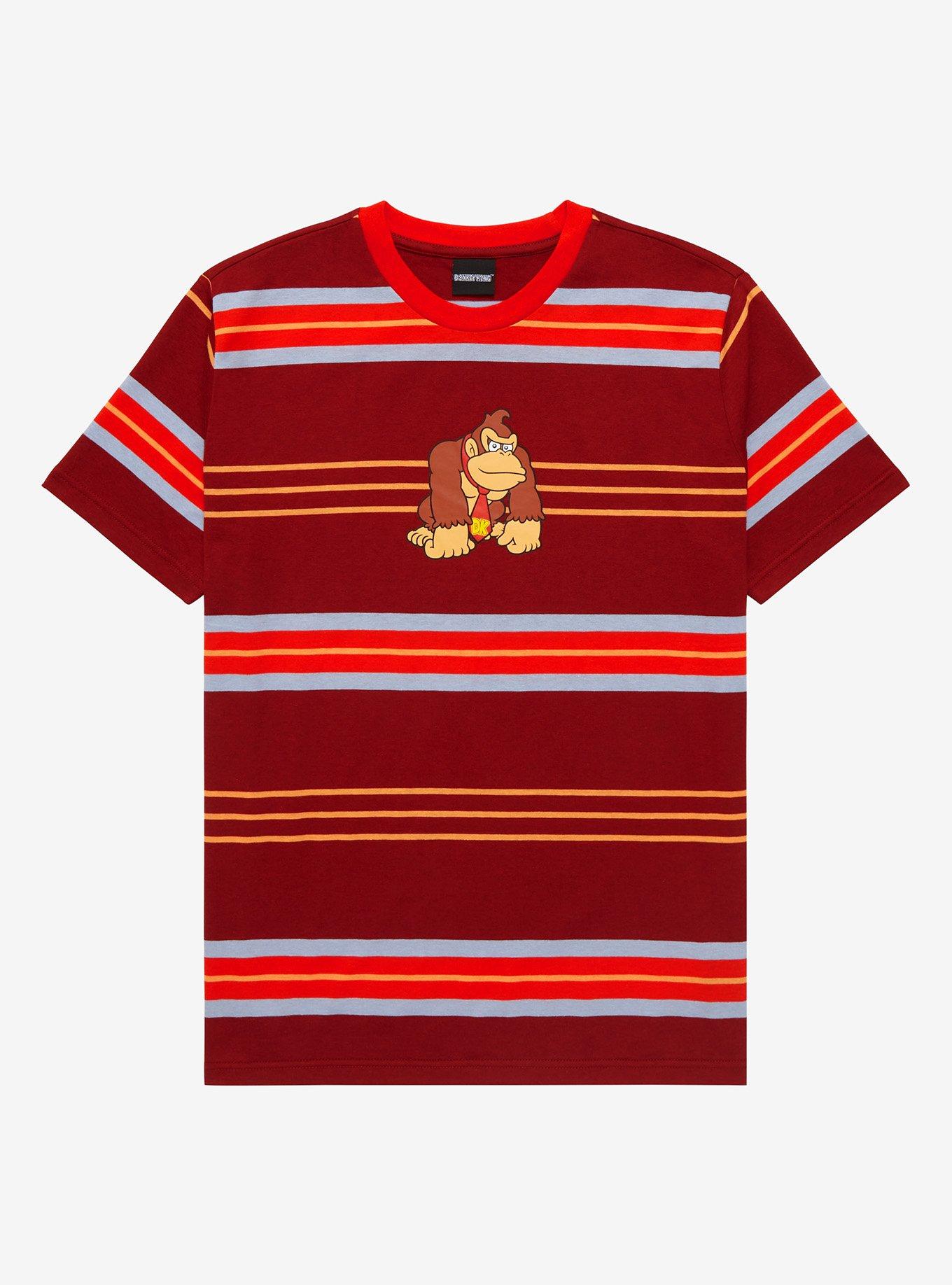 Nintendo Super Mario Bros. Donkey Kong Striped T-Shirt - BoxLunch Exclusive, MULTI STRIPE, hi-res